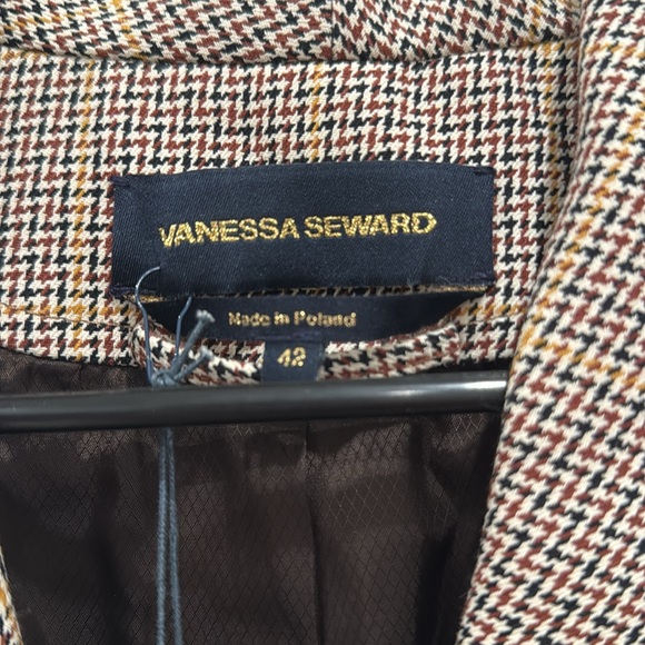 Vanessa Seward NWT Brown Pattern Blazer with adjustable waist sash 🤎 - Picture 5 of 7